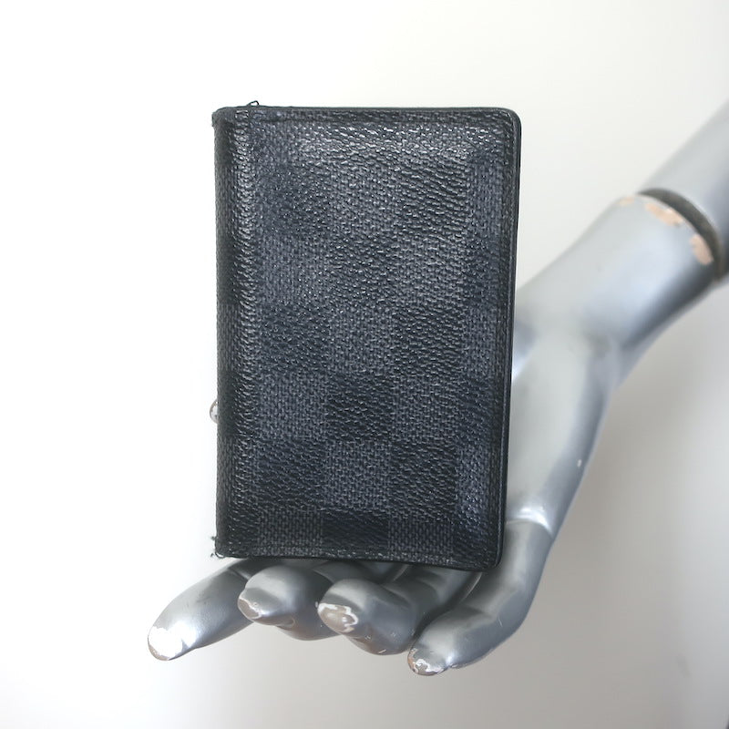 Louis Vuitton Damier Canvas Pocket Organizer Wallet Black/Graphite