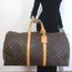 Louis Vuitton Monogram Keepall 60 Duffle Bag Brown Leather-Trim Canvas