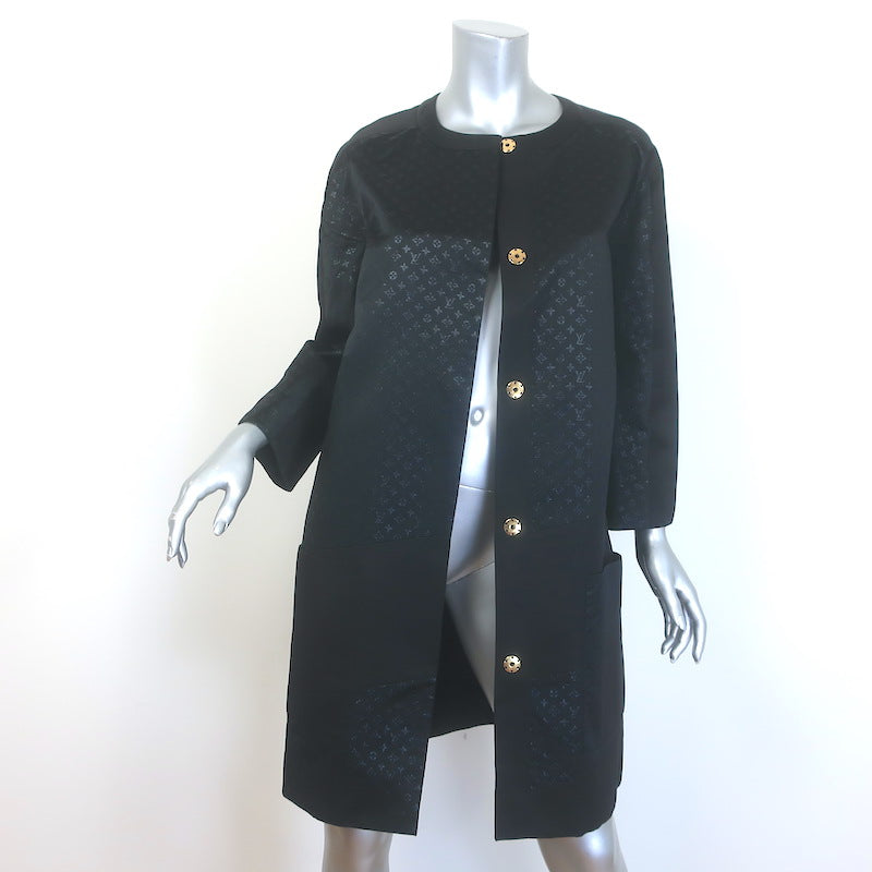 Louis Vuitton Monogram Satin Coat Black 