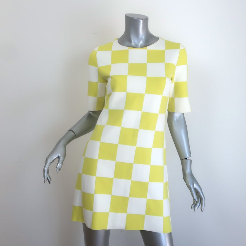 Louis Vuitton SS 2013 Checkered Mini Dress Yellow/White 