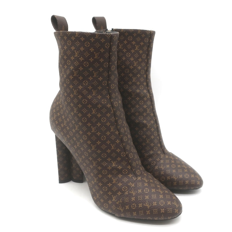 Louis Vuitton Silhouette Ankle Boots Brown Nano Monogram