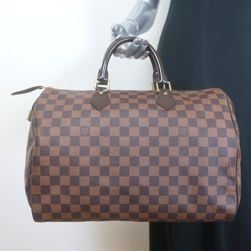 Louis Vuitton Speedy 35 Bag Damier Ebene Canvas – Celebrity Owned