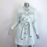 Louis Vuitton Studded Denim Belted Mini Shirt Dress 