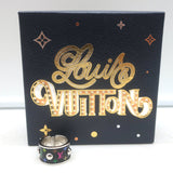 Louis Vuitton x Takashi Murakami S-Lock Ring Black Coated Canvas Size 5 NEW