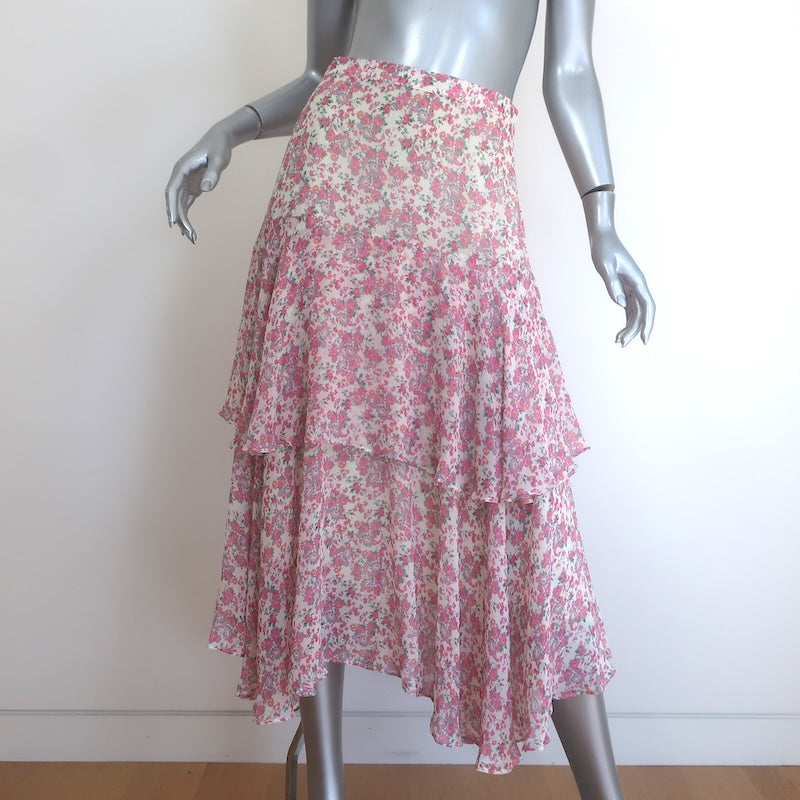 LoveShackFancy Alex Ruffled Midi Skirt 