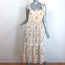 LoveShackFancy Ann Midi Dress Cream Floral Print Cotton-Linen Size Medium