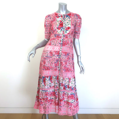 LoveShackFancy Carmie Embroidered Victorian Floral Maxi Dress