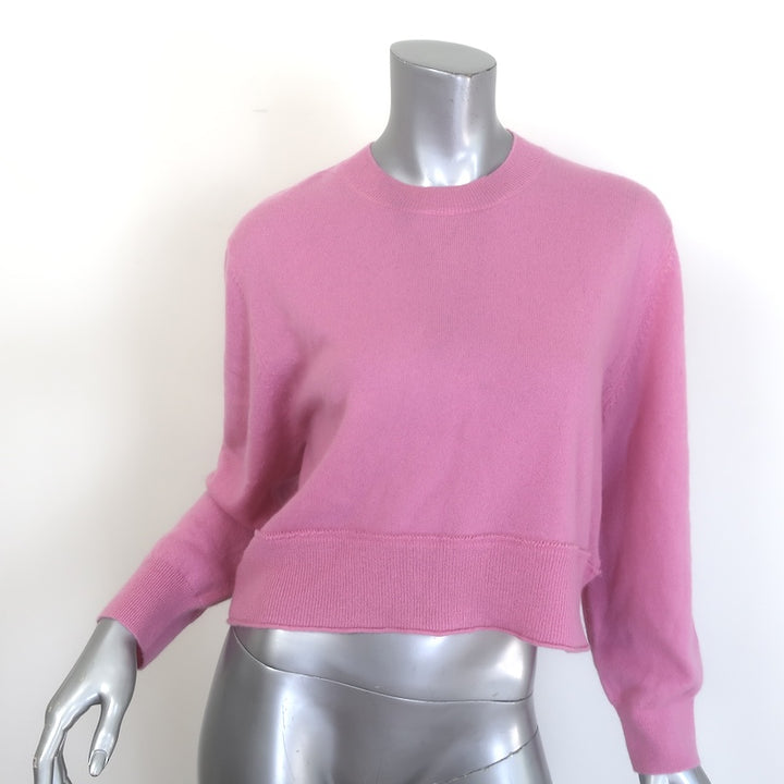 LoveShackFancy Cropped Cashmere Crewneck Sweater 