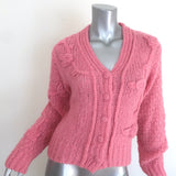 LoveShackFancy Fabietto Cropped Cardigan Pink 