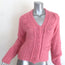 LoveShackFancy Fabietto Cropped Cardigan Pink Alpaca-Blend Size Extra Small