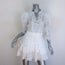 LoveShackFancy Isidore Puff Sleeve Ruffled Mini Dress White Cotton Size Small