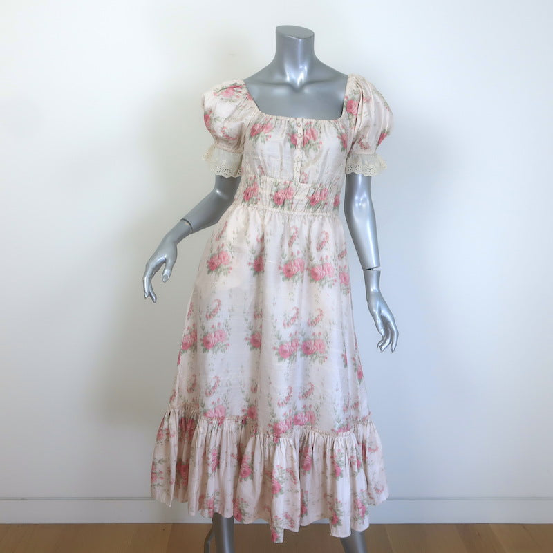 LoveShackFancy Terrence Midi Dress Dolce Floral Print