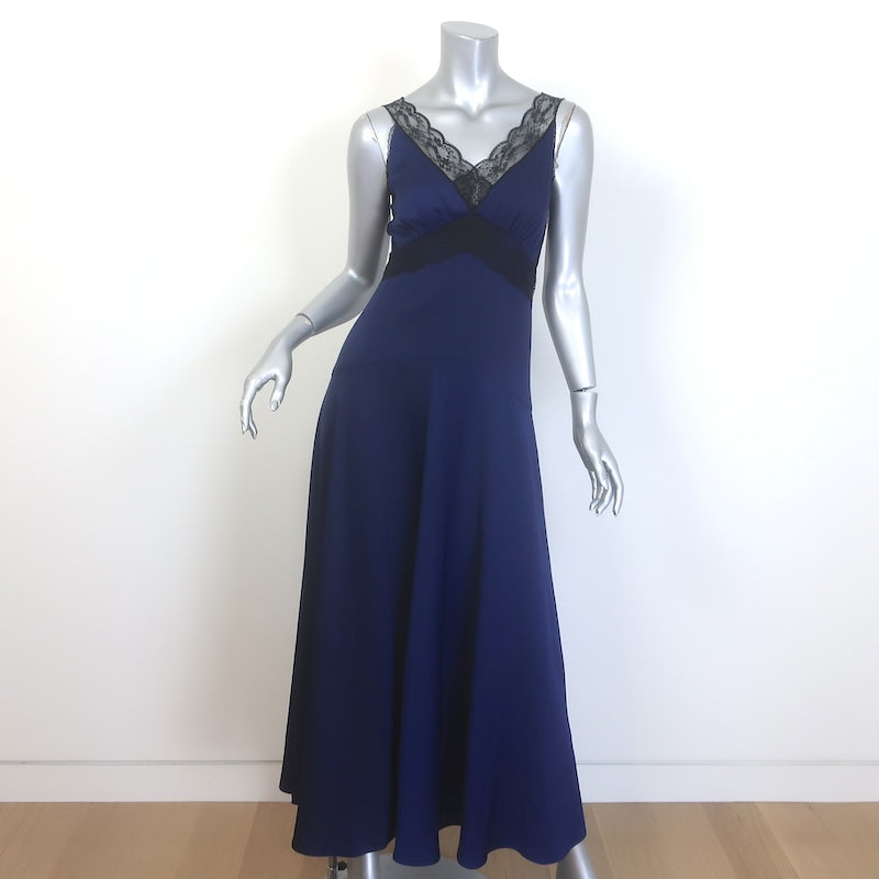 ME+EM Lace-Trimmed Satin Maxi Slip Dress 