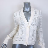 ME+EM Lace Knit Cardigan White Cotton Size Small 