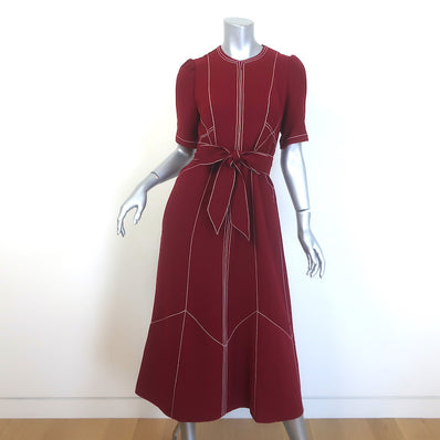 ME+EM Modern Twill Contrast Stitch Midi Dress 