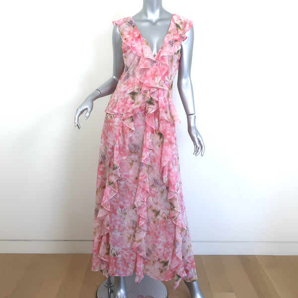 knee length dresses for ladies Carah Satin and Chiffon Maxi Dress / Pale Pink | Meshki main image 0