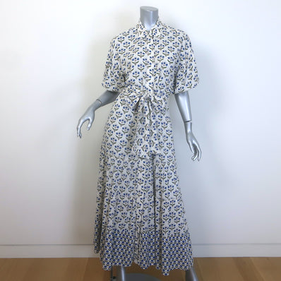 MISA Daniela Puff Sleeve Belted Maxi Dress 