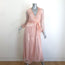MISA Misha Braided-Trim Metallic Striped Midi Wrap Dress Pink Size Extra Small