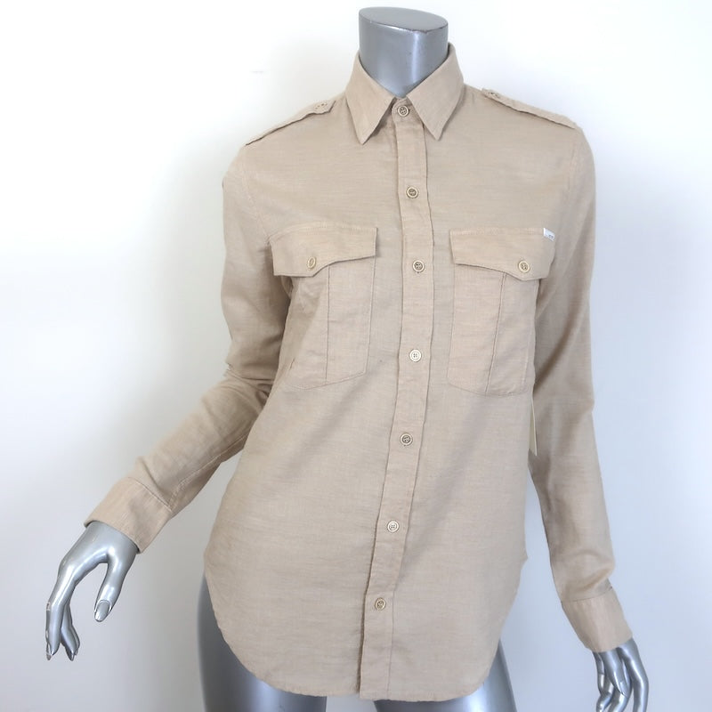 MOTHER The Cadet Button-Down Shirt Sahara Sand 