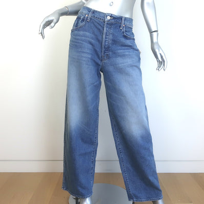 MOTHER The Delinquent Button Nerdy Wide Leg Jeans 