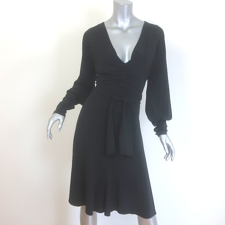 M Missoni Blouson-Sleeve Tie Waist Dress Black 