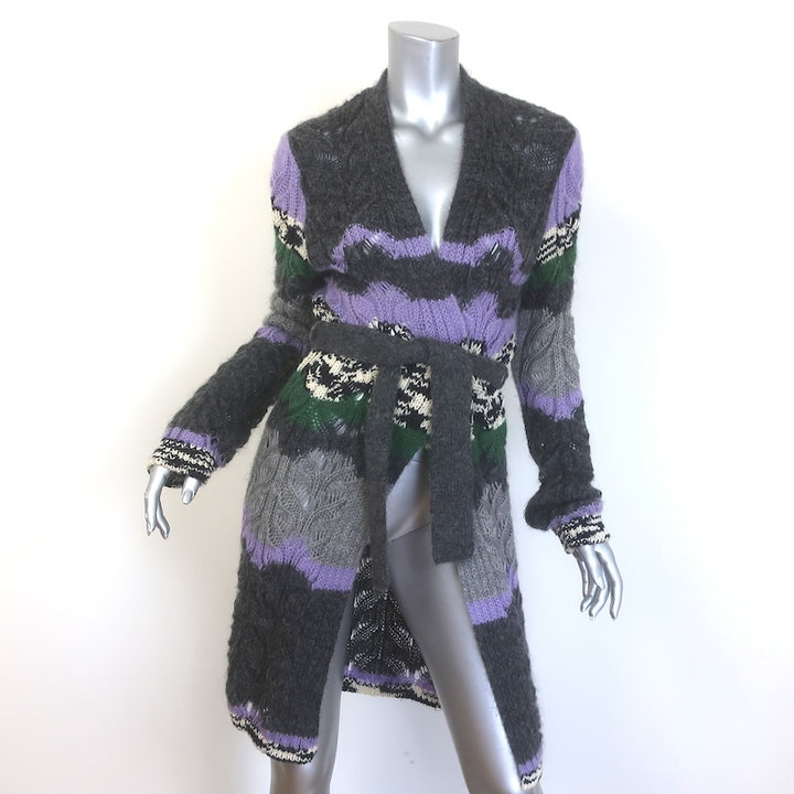 M Missoni Colorblock Belted Longline Cardigan