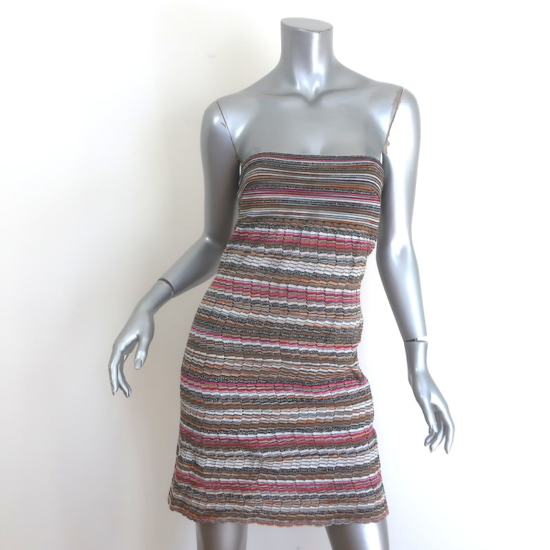 M Missoni Strapless Mini Dress Multicolor Metallic 