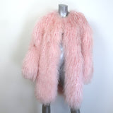 Magda Butrym Shag Shearling Coat Pink 