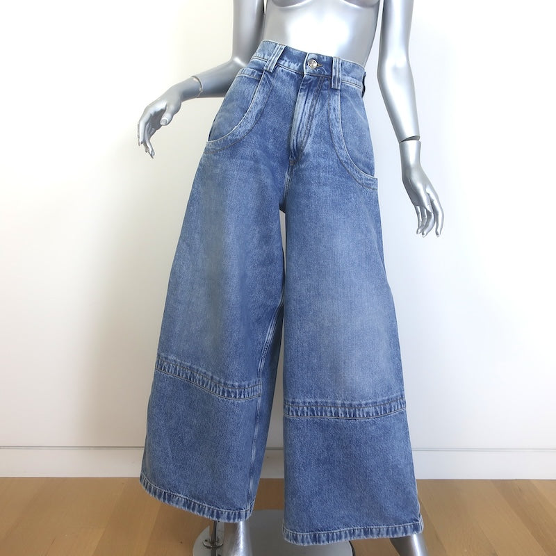 Maison Margiela Diane Keaton Wide Leg Jeans Blue Denim Size 40