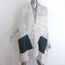 Maison Ullens Leather-Pocket Wrap Shawl Cream Wool-Blend