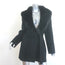 Maje Galaxyon Faux Fur Collar Coat Black Wool-Blend Size 40 NEW