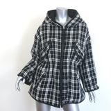 Maje Gangzidamo Reversible Hooded Tweed Jacket Black/White Size 0 NEW