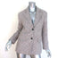Maje Houndstooth Blazer Cream/Multicolor Cotton-Blend Size 36 Two-Button Jacket