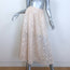Maje Jupon Floral-Sequined Mesh Midi Skirt Beige Size 34