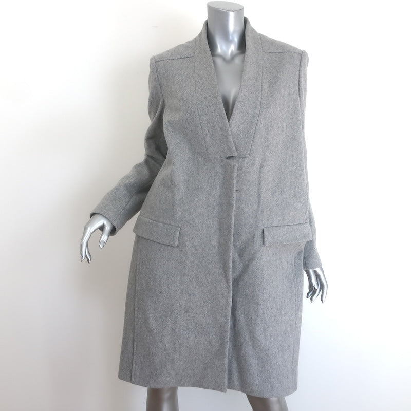 Maje Klinton Single-Button Coat Heather Gray Felted Wool 