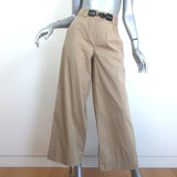 Maje Leather-Buckle Wide Leg Pants