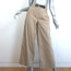 Maje Leather-Buckle Wide Leg Pants Beige Stretch Cotton Size 40