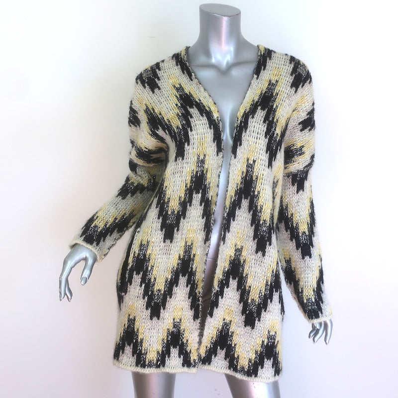 Maje Marion Chevron Jacquard Knit Cardigan