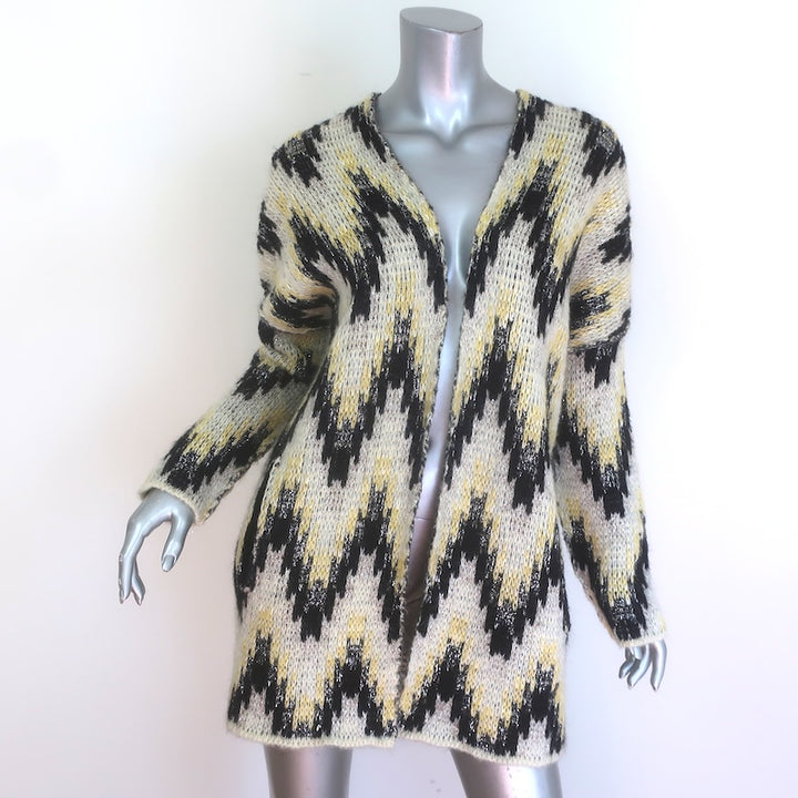 Maje Marion Chevron Jacquard Knit Cardigan