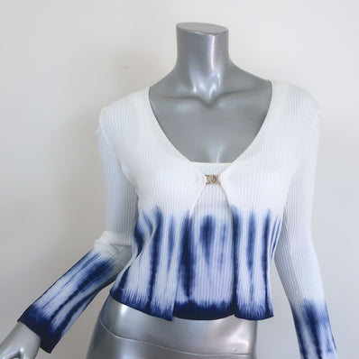 Maje Mitournelle Tie Dye Ribbed Knit Cardigan 