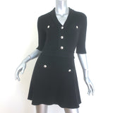 Maje Rimosala Ribbed Knit Mini Dress Black Size 36 NEW