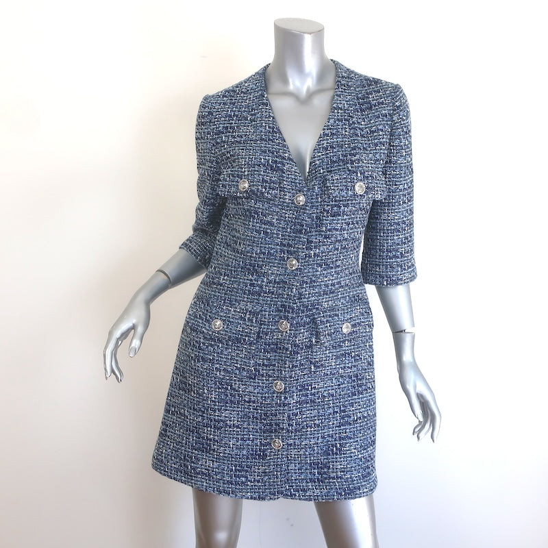 Maje Rollye Tweed Button-Up Mini Dress 