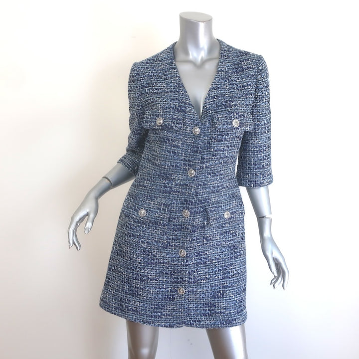 Maje Rollye Tweed Button-Up Mini Dress 