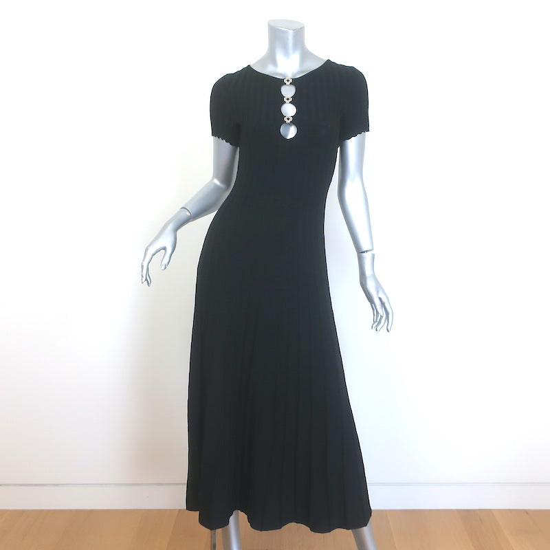 Maje Roxou Cutout Ribbed Knit Midi Dress Black Size 36 – Celebrity Owned