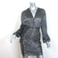 Maje Runny Metallic Draped Blouson-Sleeve Mini Dress Silver Size 40