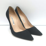 Manolo Blahnik BB 105 Pumps Black Suede Size 36 Pointed Toe Heels
