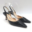 Manolo Blahnik Carolyne Slingback Pumps Black Patent Leather Size 38.5