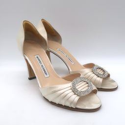 Manolo Blahnik Sedaraby Crystal-Buckle d'Orsay Pumps 