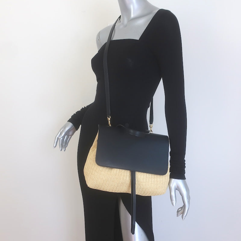 Mansur Gavriel Soft Lady Bag Natural Raffia &amp; Black