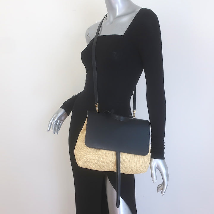 Mansur Gavriel Soft Lady Bag Natural Raffia &amp; Black